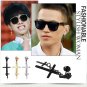 4EAELove Cross Punk Stud Earrings Stainless Steel Hoop Hand Huggie Dangle 1 PC