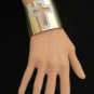 Gold Cutout Cross Wide Cuff Bracelet