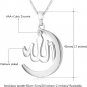 U7 Cresent Moon Pendant With Rhinestone Islamic Muslim Jewelry Women Platinum