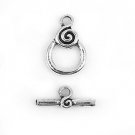 28 Sets Silver Tone Bracelet Toggle Clasps, DIY Jewelry Making (Spiral)