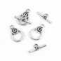 28 Sets Silver Tone Bracelet Toggle Clasps, DIY Jewelry Making (Spiral)