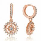 Silver Small Dangle Hoop Crystal Cubic Zircon Rhinestone Earrings for Women Gift