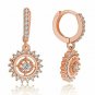 Silver Small Dangle Hoop Crystal Cubic Zircon Rhinestone Earrings for Women Gift