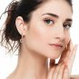 Silver Small Dangle Hoop Crystal Cubic Zircon Rhinestone Earrings for Women Gift