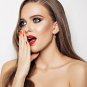 Silver Small Dangle Hoop Crystal Cubic Zircon Rhinestone Earrings for Women Gift