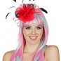 Red Flower Feathers Fascinator Tea Party Headband Kentucky Derby Wedding Hats