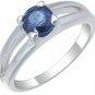 Sterling Silver Created Blue Sapphire Ring (0.60 CT) In Size 9