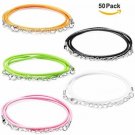 FASOTY 50 Pack 2mm Necklace Cord Bulk With Clasp For DIY Necklace Bracelet 18