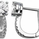 Jewever 925 Sterling Silver Round-Cut Cubic Zirconia Drop Leverback Earrings