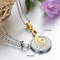 Yolanda Interlocking Matiching Set Couple Necklace Stainess Steel Crystal Music