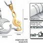 Yolanda Interlocking Matiching Set Couple Necklace Stainess Steel Crystal Music