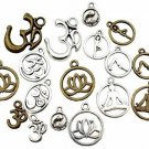 100g (about 75pcs ) Craft Supplies Mixed Yoga OM OHM Charms Pendants Beads For