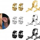 Cross Hoop Earrings,Flongo Mens Women's Stainless Steel Cross Dangle Huggie For