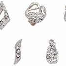 Beadthoven 100pcs Platinum Mixed Style Rhinestone Brass Pinch Bails, Beads For