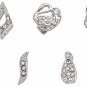 Beadthoven 100pcs Platinum Mixed Style Rhinestone Brass Pinch Bails, Beads For