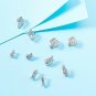 Beadthoven 100pcs Platinum Mixed Style Rhinestone Brass Pinch Bails, Beads For