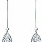 SBLING Platinum-Plated Cubic Zirconia Teardrop Earrings(3.9 Cttw; Teardrop)