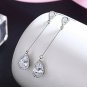 SBLING Platinum-Plated Cubic Zirconia Teardrop Earrings(3.9 Cttw; Teardrop)