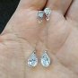 SBLING Platinum-Plated Cubic Zirconia Teardrop Earrings(3.9 Cttw; Teardrop)