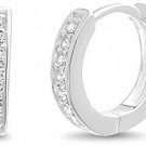 MIA SARINE Small Channel Set Cubic Zirconia Huggie Hoop Earrings For Women In