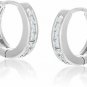 MIA SARINE Small Channel Set Cubic Zirconia Huggie Hoop Earrings For Women In