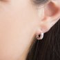 MIA SARINE Small Channel Set Cubic Zirconia Huggie Hoop Earrings For Women In