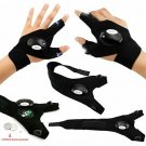 Oct17 LED Flashlight Cycling Gloves, 2 LED Flashlight Torch Magic Strap Glove,
