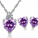 5.2 Ct Simulated Purple Gemstone Heart Amethyst With Simulant Diamond Accent -