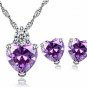 5.2 Ct Simulated Purple Gemstone Heart Amethyst With Simulant Diamond Accent -