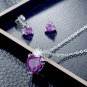 5.2 Ct Simulated Purple Gemstone Heart Amethyst With Simulant Diamond Accent -