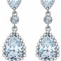 Teardrop Dangle Earrings For Wedding - Classic Silver Cubic Zirconia Crystal