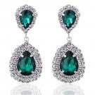 Mecresh Green Teardrop Austrian Crystal Bridal Dangle Earring