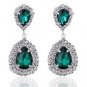 Mecresh Green Teardrop Austrian Crystal Bridal Dangle Earring