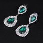 Mecresh Green Teardrop Austrian Crystal Bridal Dangle Earring