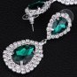 Mecresh Green Teardrop Austrian Crystal Bridal Dangle Earring