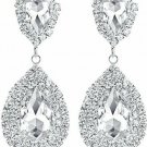 Mecresh Silver Teardrop Austrian Crystal Bridal Dangle Earring