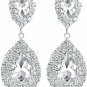 Mecresh Silver Teardrop Austrian Crystal Bridal Dangle Earring