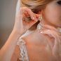 Mecresh Silver Teardrop Austrian Crystal Bridal Dangle Earring