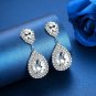 Mecresh Silver Teardrop Austrian Crystal Bridal Dangle Earring