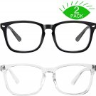 MEETSUN Blue Light Blocking Glasses Nerd Eyeglasses Clear Frame,Anti Blue For +