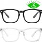 MEETSUN Blue Light Blocking Glasses Nerd Eyeglasses Clear Frame,Anti Blue For +