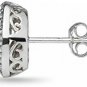 Sterling Silver Simulated Ruby And White Topaz Oval Halo Stud Earrings With