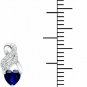 Sterling Silver Created Sapphire And White Topaz Heart Double Twist Earrings