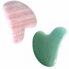 JOVIVI Handmade Natural Rose Quartz/Green Aventurine Gua Sha Guasha Scraping