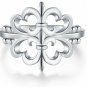 BORUO 925 Sterling Silver Ring, Cubic Zirconia CZ Iris Flower Rainbow High Fit