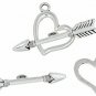 48 Sets Silver Tone Bracelet Toggle Clasps, DIY Jewelry Making (Heart And Arrow)