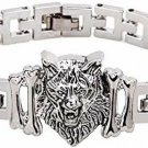 Sorella'z Mens Designer Link Chain Silver Tone Wolf Bracelet