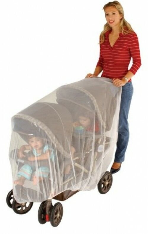 Double Stroller Mosquito Net, Tandem Stroller Net Baby Mosquito Net for Stroller