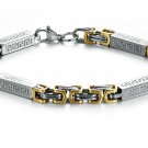 Titanium Steel Silver Gold Colour Clasp Bracelet