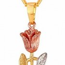 U7 Cute Red Rose Flower Charm Bracelet/Earrings / Ring Women Girls 18K Gold Red